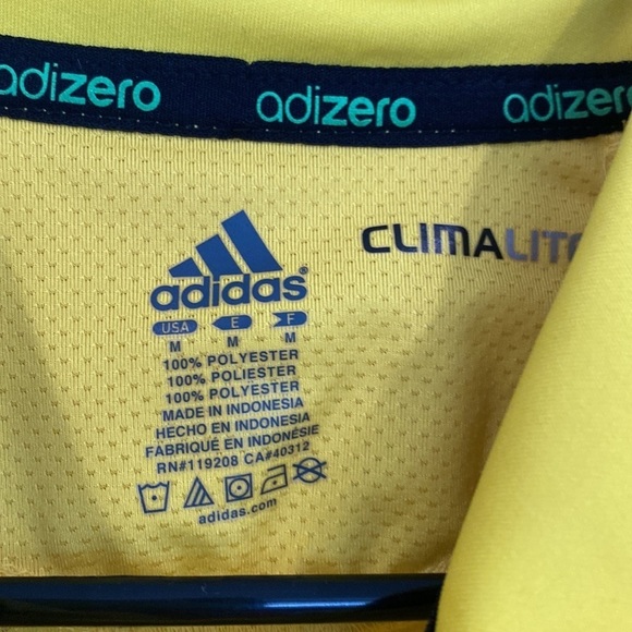 Adidas Yellow University of Michigan Short Sleeve Climalite Mesh Polo - Size M - Picture 5 of 7